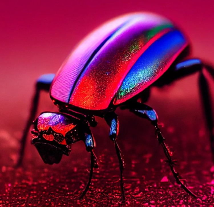 Br24 Blog: Pantone Color of the Year 2023 Viva Magenta. Image of a beetle, coloured in Pantone Viva Magenta