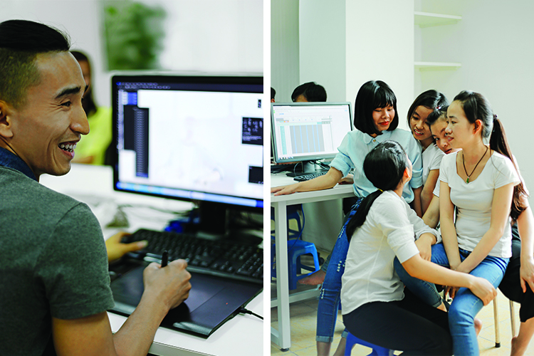 Br24 Vietnam: Mitarbeiter haben Spass bei der Arbeit