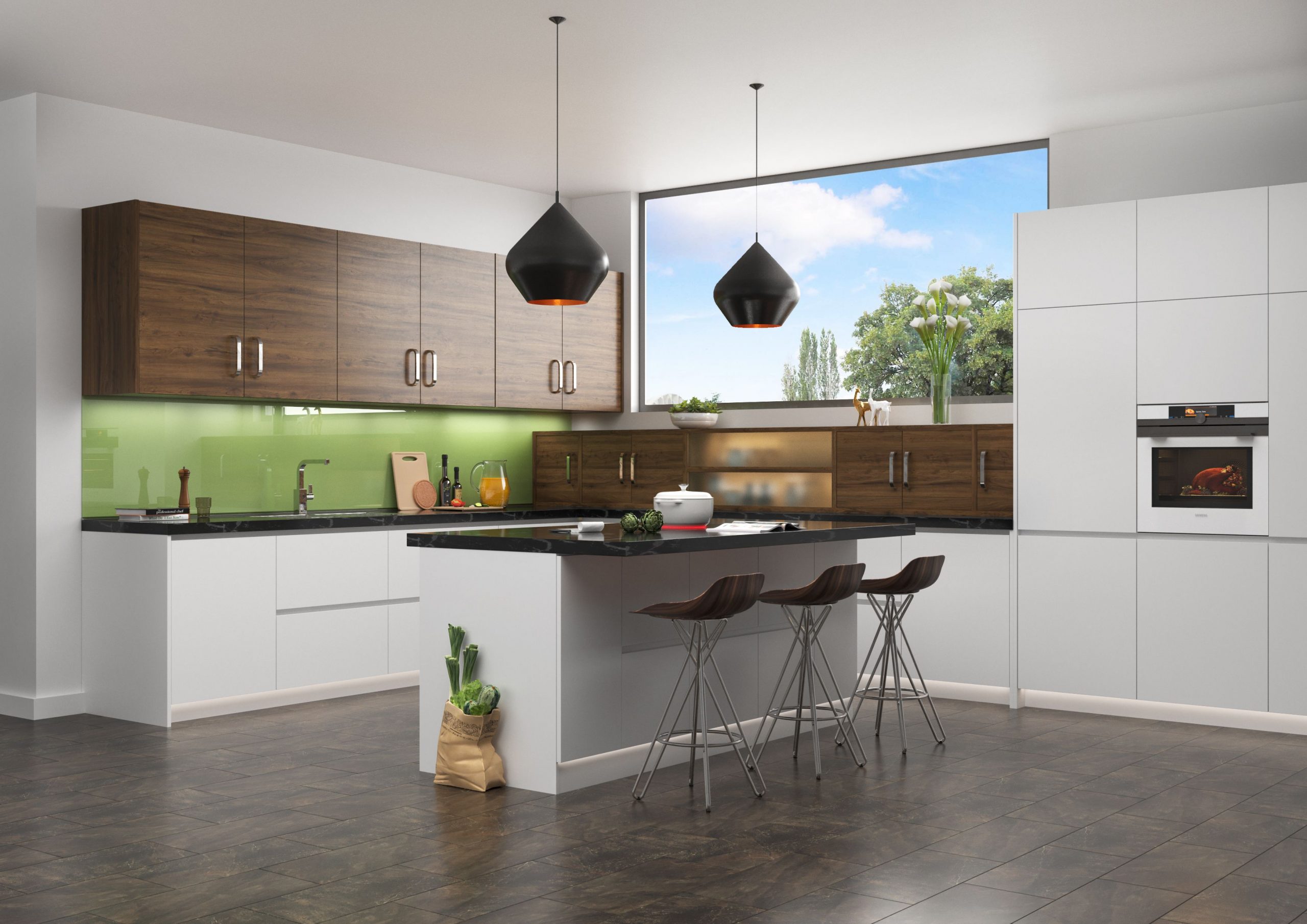 Br24 CGI / 3D: Rendered view of a modern kitchen