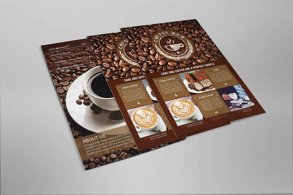 Br24 Layoutgestaltung: Menügestaltung für eine Kaffeebar