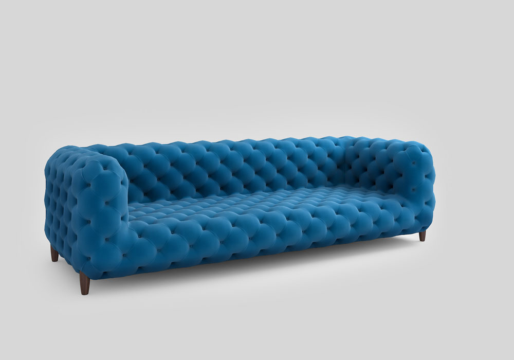 Br24 CGI / 3D: blaues Sofa nach dem Rendering