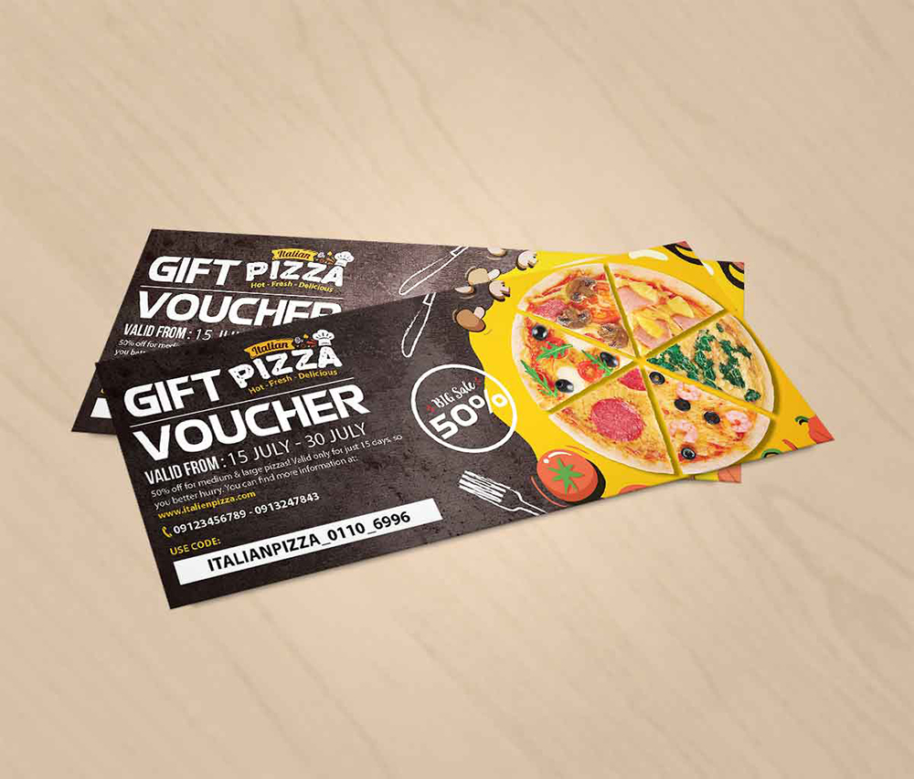 Br24 Werbung & Marketing, Layoutgestaltung: Gutscheine für Pizza Promotion