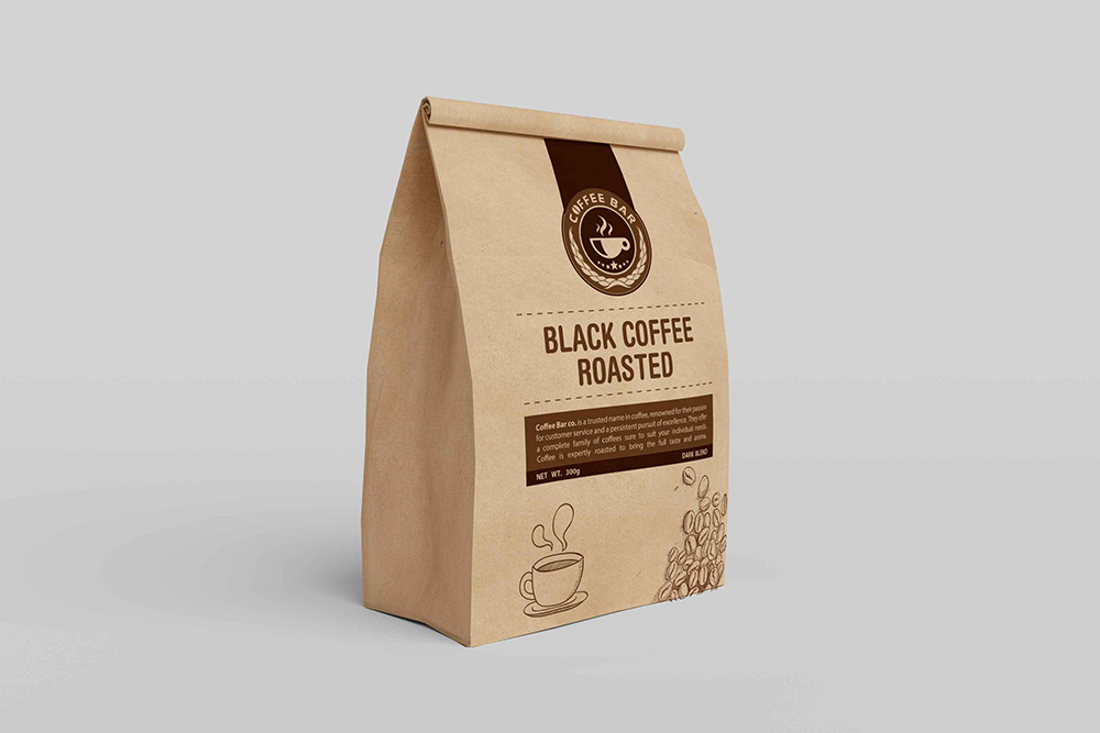 Br24 Layoutgestaltung: Papiertüte als Verpackung für Kaffee