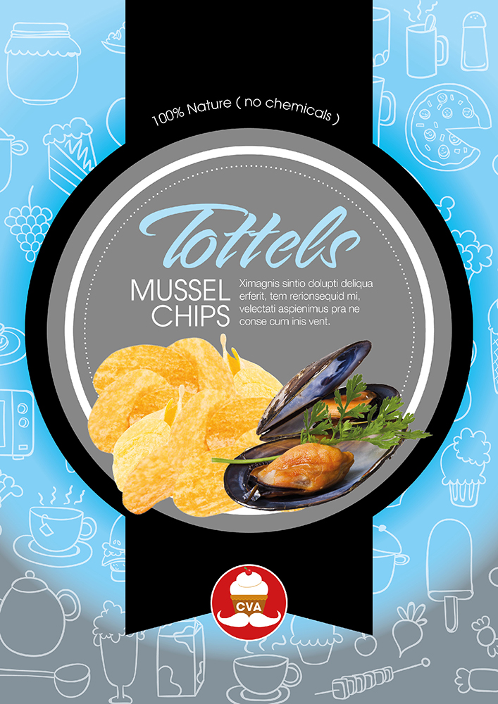 Br24 Advertising & Marketing, layout design: chip packaging, mussle flavor